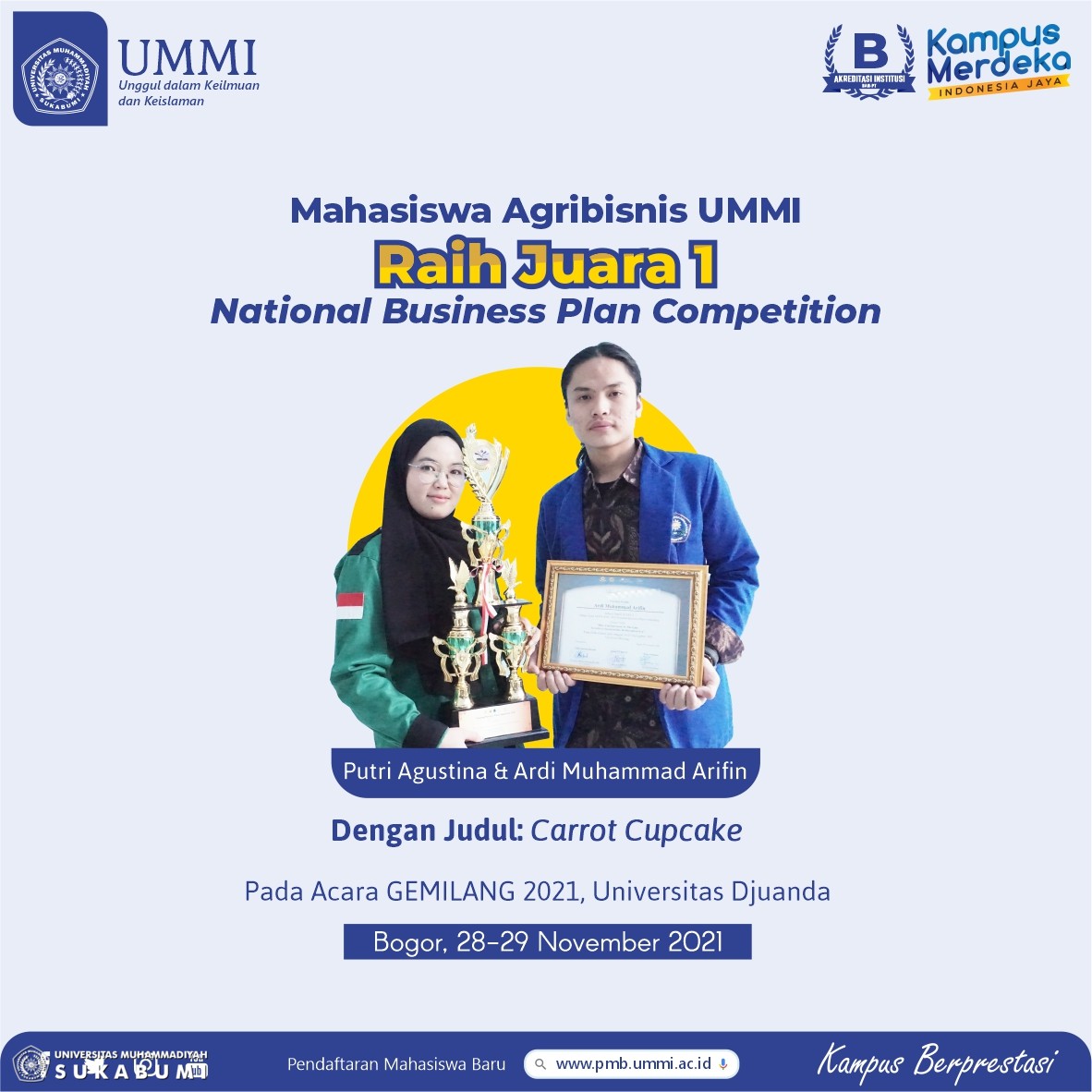 Mahasiswa Agribisnis UMMI  Raih Juara 1 National Business Plan Competition  