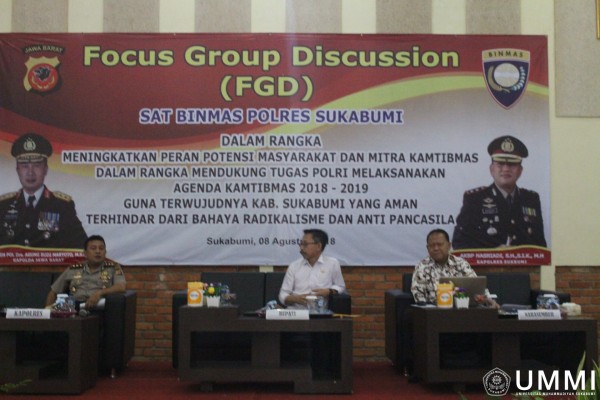 Rektor UMMI Jadi Pembicara Pada FGD SAT Binmas Polres Sukabumi