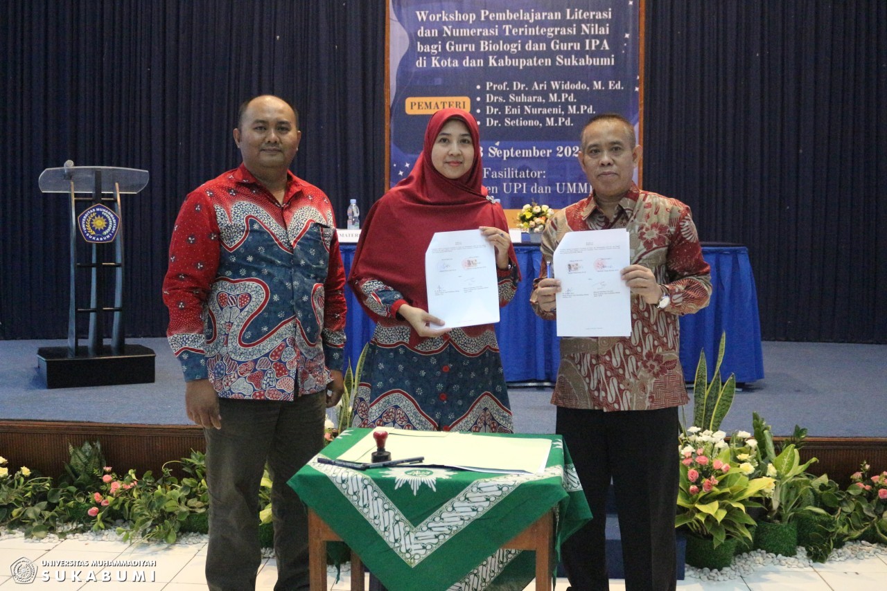 Jalin Kolaborasi, Prodi Pendidikan Biologi UMMI dan UPI Lakukan Penandatanganan Implementation Agreement Sekaligus Menggelar Workshop